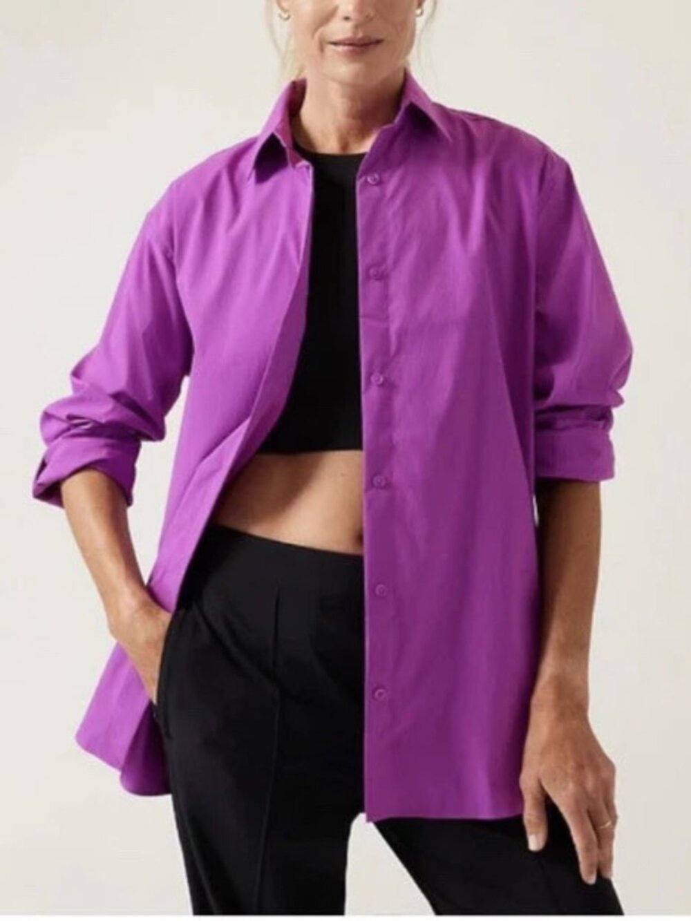 Athleta Performance Oversized Poplin Top